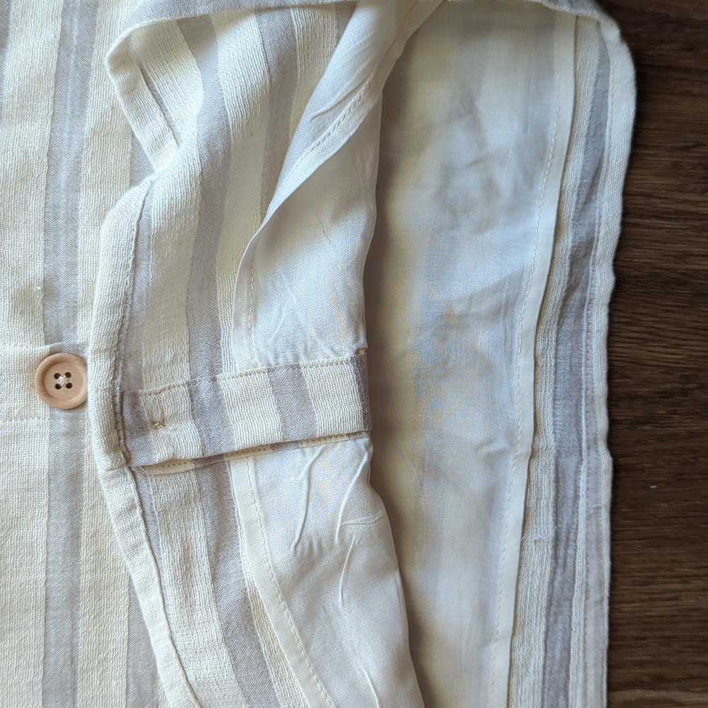 Nwt Roolee Striped Cropped Button Up Size Medium - image 5